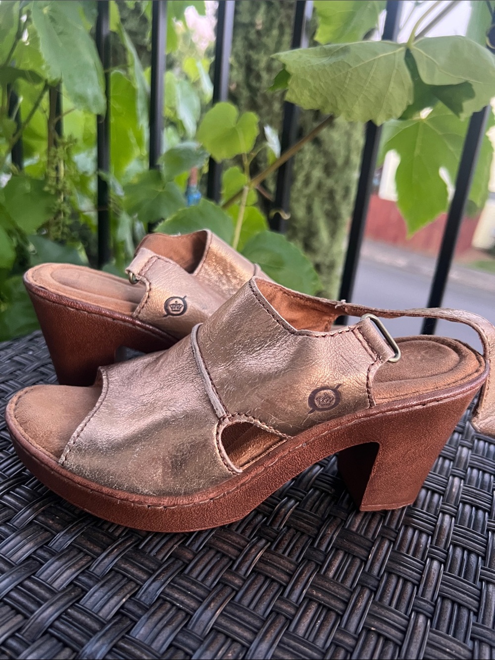 Born Metallic Bronze Open-Toe Platform Sandals